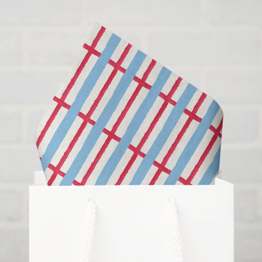 Waterverf Rood Wit en Blauwe Strepen Tissuepapier (Cadeauzakje)