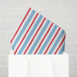 Waterverf Rood Wit en Blauwe Strepen Tissuepapier