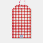 Waterverf Rood & Wit Gingham Bow Ginger Jar Cadeaulabel (Achterkant)