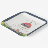 Waterverf Roodbaarzen Boerderij Papieren Bordje (Gebogen)