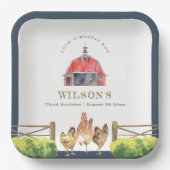 Waterverf Roodbaarzen Boerderij Papieren Bordje (Voorkant)