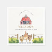 Waterverf Roodbaarzen Boerderij Servet (Voorkant)