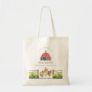 Waterverf Roodbaarzen Boerderij Tote Bag