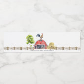 Waterverf Roodbaarzen Boerderij Waterfles Etiket (Enkel label)