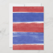 waterverf roodbruin en blauwe trouwuitnodiging kaart (Achterkant)