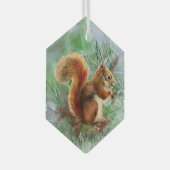 Waterverf Roodeekhoorn Dierenbescherming Glas Ornament (Voorkant Rechts)