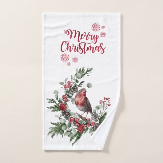 Waterverf Roodkardinaal vogel Wreate Bad Handdoek (Handdoek)