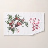 Waterverf Roodkardinaal vogel Wreate Bad Handdoek (Handdoek)