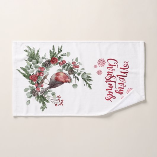 Waterverf Roodkardinaal vogel Wreate Bad Handdoek (Handdoek)