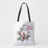 Waterverf Roodkardinaal vogel Wreate Tote Bag (Voorkant)
