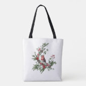 Waterverf Roodkardinaal vogel Wreate Tote Bag (Achterkant)