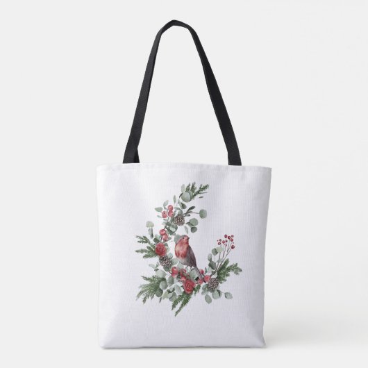 Waterverf Roodkardinaal vogel Wreate Tote Bag (Achterkant)