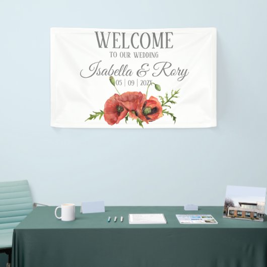  Waterverf Roodpapaver Banner (Beurs)