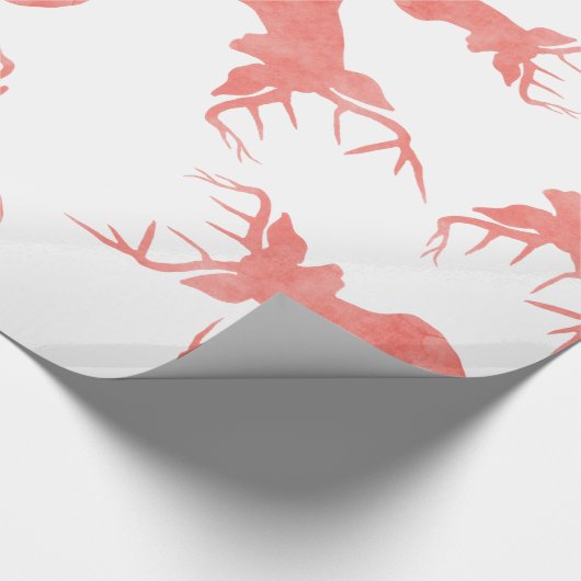 Waterverf Roodrendier | Stag | Vakantiepatroon Cadeaupapier (Hoek)