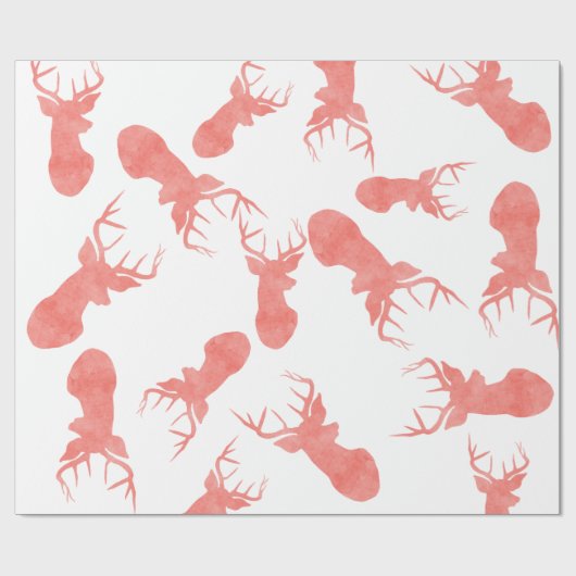 Waterverf Roodrendier | Stag | Vakantiepatroon Cadeaupapier (Vlak)