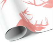 Waterverf Roodrendier | Stag | Vakantiepatroon Cadeaupapier (Rol Hoek)