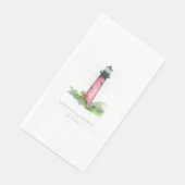 Waterverf Roodvuurtoren Beach Wedding Servet (Hoek)