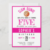 Waterverf Rookie Basketbal Meisje Verjaardag Kaart (Voorkant)