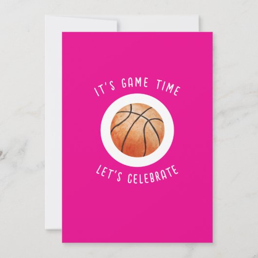 Waterverf Rookie Basketbal Meisje Verjaardag Kaart (Achterkant)