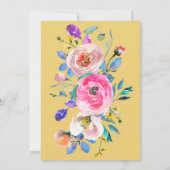 Waterverf roomroze roze Floral Save The Date (Achterkant)