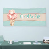 Waterverf roomstaaf  stijl Blauw Roze Spandoek (Beurs)