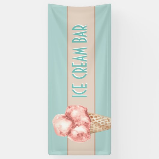 Waterverf roomstaaf  stijl Blauw Roze Spandoek (Verticaal)