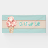 Waterverf roomstaaf  stijl Blauw Roze Spandoek (Horizontaal)