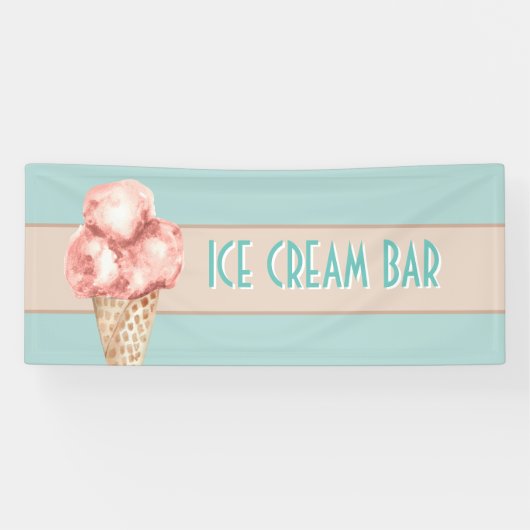 Waterverf roomstaaf  stijl Blauw Roze Spandoek (Horizontaal)