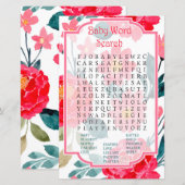 Waterverf roos Baby shower Word Search Game (Voorkant / Achterkant)