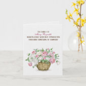 Waterverf Roos Basket Sympathie Hartelijk dank Kaart (Gele Bloem)