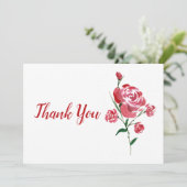 Waterverf Roos Bedankkaart (Staand voorkant)