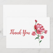 Waterverf Roos Bedankkaart (Voorkant / Achterkant)