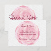 Waterverf Roos - Bedankt kaarten (Voorkant / Achterkant)