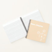 Waterverf roos beige wit pensioenmonogram notitieboek (Binnen)