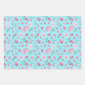 Waterverf Roos Bird Heart Pattern Valentijnsdag Inpakpapier Vel (Voorkant 2)