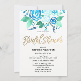 Waterverf Roos Blauw groen Vrijgezellenfeest Kaart