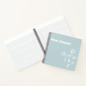 Waterverf roos blauw wit pensioenmonogram notitieboek (Binnen)