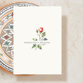 Waterverf Roos bloem bruiloft Drieluik Uitnodiging