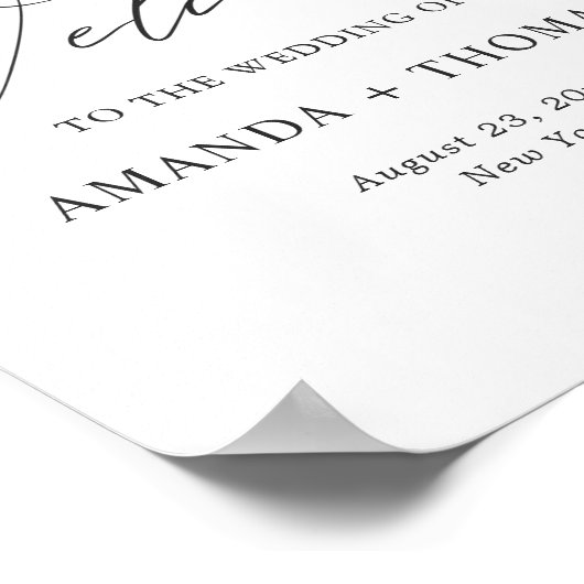 Waterverf Roos Bloem Bruiloft Welkom Bord Poster (Hoek)