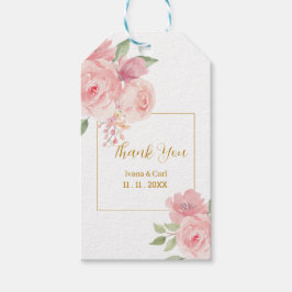 Waterverf Roos Bloem Cadeaulabel