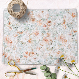 Waterverf Roos Bloem Eucalyptus Bladeren Bloemen Tissuepapier