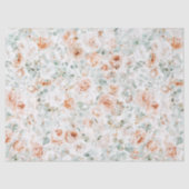 Waterverf Roos Bloem Eucalyptus Bladeren Bloemen Tissuepapier (Voorkant)