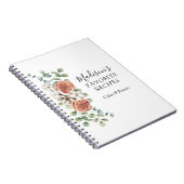 Waterverf Roos Bloem Eucalyptus Bladeren Recept Notitieboek (Rechterzijde)