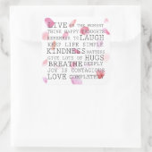 Waterverf Roos bloemblaadjes Inspirerend woorden Vierkante Sticker (Tas)