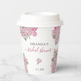 Waterverf roos bloemen - BRUIDSSUITE Papieren Bekers