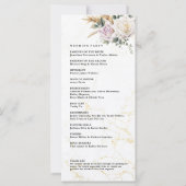 Waterverf Roos Bloemen Elegant Bruiloft Programma (Achterkant)