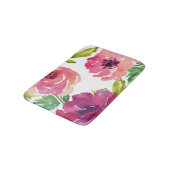 Waterverf Roos Bloemen in Roze en Paarse Badmat (Gekanteld)