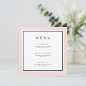 Waterverf Roos bloemen moderne roze bruiloft Menu (Staand voorkant)