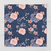 Waterverf Roos bloemen moderne roze bruiloft Menu (Achterkant)