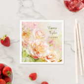 Waterverf Roos Bloemen Papier servetten (Insitu)
